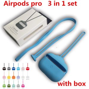 3 in 1 for apple airpods pro wireless version silicone case with strap soft protector cover for airpods 3rd earphone case