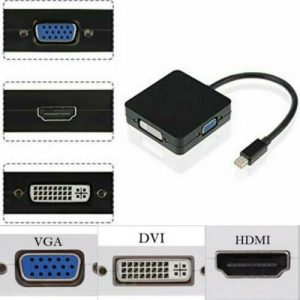 3 in 1 mini display port dp thunderbolt to hdmi dvi vga adapter cable for macbook air/pro