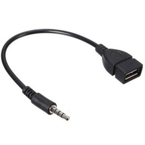 3.5mm male aux audio plug jack to usb 2.0 female converter cable adapter/for car