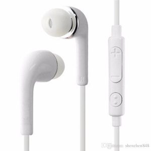 3.5mm white earbuds in-ear stereo headphones with mic and volume control earphone for android