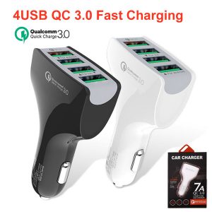 4 ports usb car charger quick charge phone charger fast charging car portable chargers for huawei mate 30 pro iphone 11