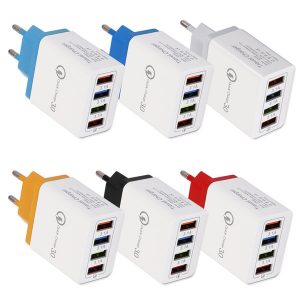 4usb 3.0 wall charger qc3.0 fast usb travel charger quick charge multi usb mobile phone charger 4ports portable