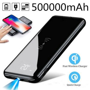 500000mah large capacity power banks cell phone cellphone portable charger for mobile backup external battery led light waterproof wholesale