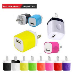 5v 1a colorful travel power adapter home wall charger charging plug for iphone samsung huawei nokia universal charging charger no package