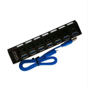 7 port hub usb 3.0 hub high speed power cable adapter usb hub with power on/off switch for pc desklaptop