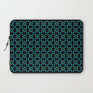 ABBEY midnight blue & emerald green & turquoise & perwinkle Computer Cover by LishPix - Laptop Sleeve - 13"