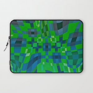 ADAGE emerald green, royal blue abstract design Computer Cover by LishPix - Laptop Sleeve - 13"