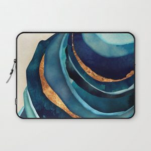 Abstract Blue with Gold Computer Cover by SpaceFrogDesigns - Laptop Sleeve - 13"