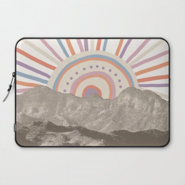 Abstract Mountains and Sun Computer Cover by desertxpalm - Laptop Sleeve - 15"