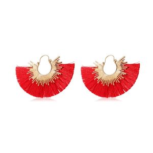 Alloy Fan Shaped Tassel Earrings