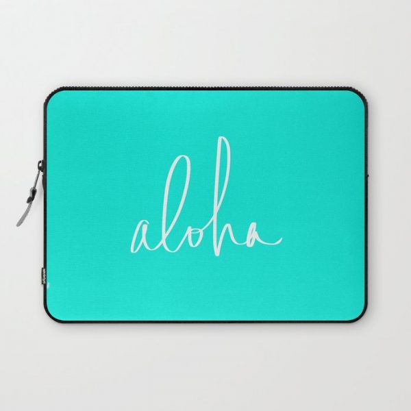 Aloha Tropical Turquoise Computer Cover by Leah Flores - Laptop Sleeve - 13"