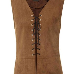 Amber Vintage Gilets Middle Ages Plus Size Lace Up Retro Costumes For Man