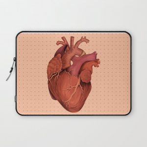 Anatomical Human Heart - Peach/Pink Version Computer Cover by Faye Enamno - Laptop Sleeve - 13"