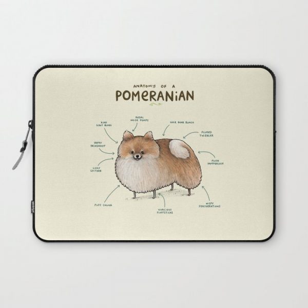 Anatomy of a Pomeranian Computer Cover by Sophie Corrigan - Laptop Sleeve - 13"