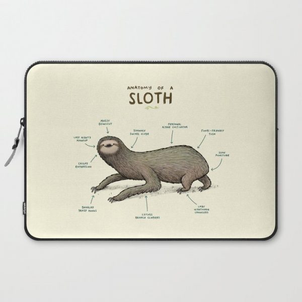 Anatomy of a Sloth Computer Cover by Sophie Corrigan - Laptop Sleeve - 15"