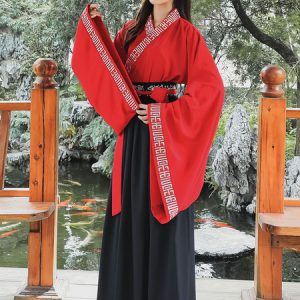 Ancient Chinese Costume Hanfu Traditional Red Women Outfit Halloween