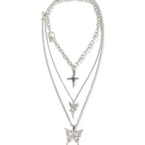 Angel Butterfly Multilayered Chian Necklace