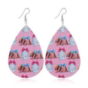 Animal Print Pink Plastic Earring Set - One Size