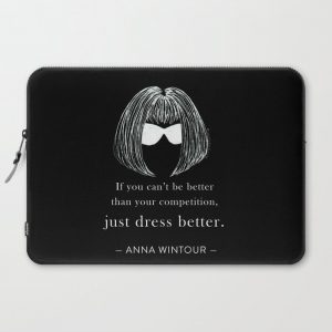 Anna Wintour Black & White Drawing Computer Cover by Brazzlebird - Laptop Sleeve - 15"