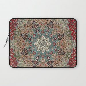 Antique Red Blue Black Persian Carpet Print Computer Cover by Vicky Brago-MitchellA(r) - Laptop Sleeve - 13"