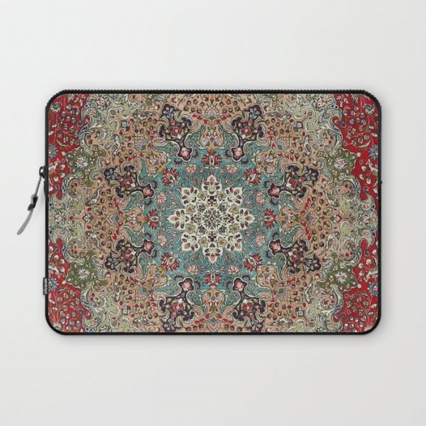 Antique Red Blue Black Persian Carpet Print Computer Cover by Vicky Brago-MitchellA(r) - Laptop Sleeve - 13"