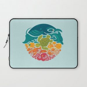 Aquatic Rainbow (light blue) Computer Cover by Waynem - Laptop Sleeve - 13"