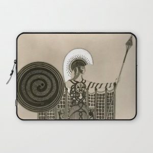 Art Deco Sepia Illustration "Athena" Computer Cover by Patricia - Laptop Sleeve - 13"