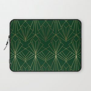 Art Deco in Gold & Green Computer Cover by Wellington Boot - Laptop Sleeve - 13"