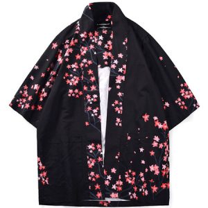 Asian Costume Kimono Black Top Pattern Adult's Men's Holidays Costumes