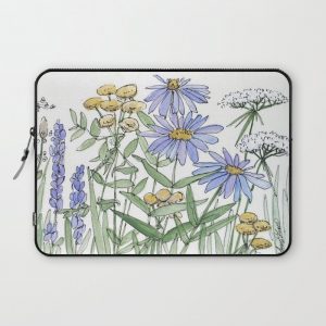 Asters and Wild Flowers Botanical Nature Floral Computer Cover by Between The Weeds - Laptop Sleeve - 13"