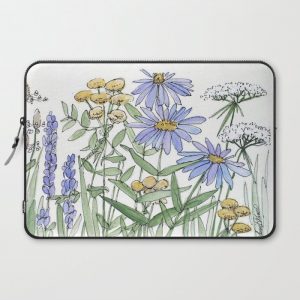 Asters and Wild Flowers Botanical Nature Floral Computer Cover by Between The Weeds - Laptop Sleeve - 15"