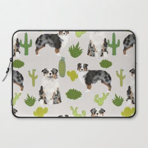 Australian Shepherd owners dog breed cute herding dogs aussie dogs animal pet portrait cactus Computer Cover by PetFriendly - Laptop Sleeve - 15"