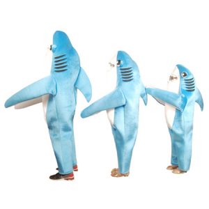 Baby Shark Costume Blue Velour Jumpsuits For Kids Halloween