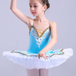 Ballerina Dress Gilrs Latin Dance Costume Kids Training Tutu Dancing Dresses