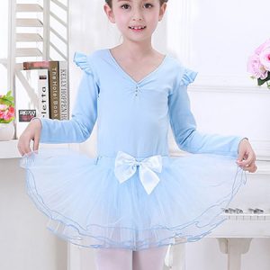 Ballet Dance Costumes Baby Blue Kid Bows Ruffle Tulle Tutu Skirt Halloween