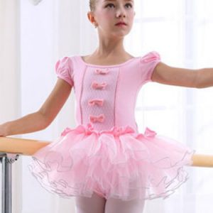 Ballet Dance Dress Costume For Kids Lilac Bow Leotard Performance Tutu Dress