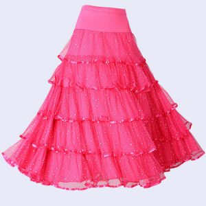 Ballroom Dance Costume Skirt Black Women Ruffles Training Dance Bottoms