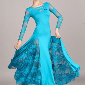 Ballroom Dance Costumes Lace Ruffle Women Dancer Dance Wear