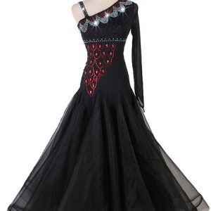 Ballroom Dance Costumes Ruffle Beaded Dress Women Dance Dress