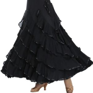 Ballroom Dance Costumes Ruffle Long Skirt Dancer Dance Dress For Women