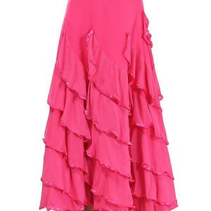 Ballroom Dance Costumes Ruffle Long Skirt Dancer Dance Dress For Women