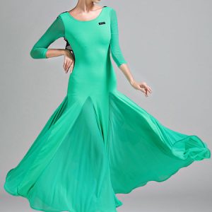 Ballroom Dance Costumes Ruffle Silk Dress Women Dancing Wear