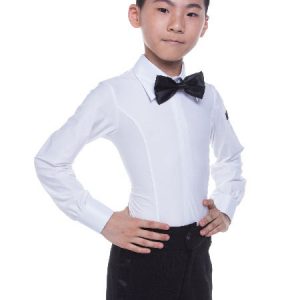 Ballroom Dance Shirts Boys White Practice Dancing Costume Top