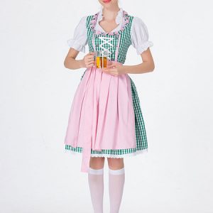 Beer Girl Costume Gingham Lace Up Dress Holidays Costumes Oktoberfest Costumes