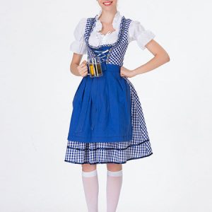 Beer Girl Costume Gingham Lace Up Dress Holidays Costumes Oktoberfest Costumes