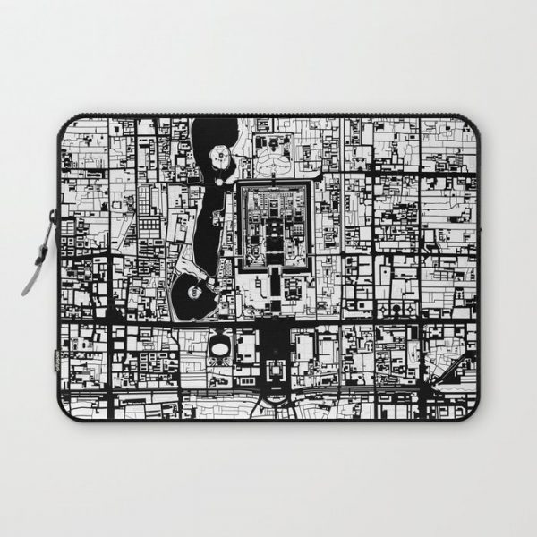 Beijing city map black and white Computer Cover by PlanosUrbanos - Laptop Sleeve - 13"