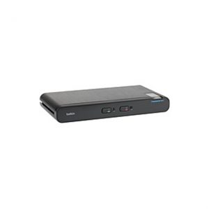 Belkin Dual-Head, 2-port KVM, with Audio & CAC port - 2 Computer(s) - 1 Local User(s) - 3840 x 2160 - 7 x USB - Desktop, Under Table - TAA Compliant