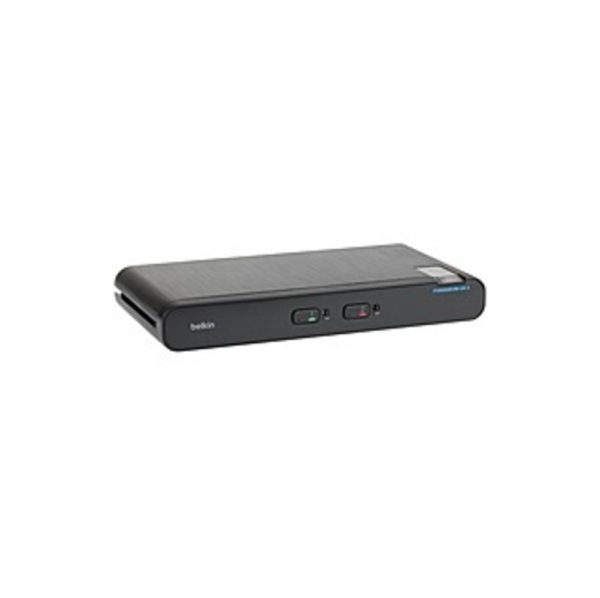 Belkin Dual-Head, 2-port KVM, with Audio & CAC port - 2 Computer(s) - 1 Local User(s) - 3840 x 2160 - 7 x USB - Desktop, Under Table - TAA Compliant