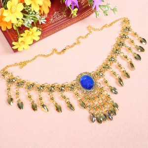 Belly Dance Costume Accessories Women Blue Rhinestones Headpieces