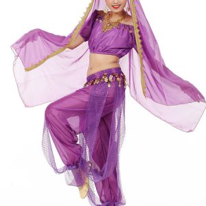 Belly Dance Costume Charming Chiffon Bollywood Dance Dress For Women With Veil